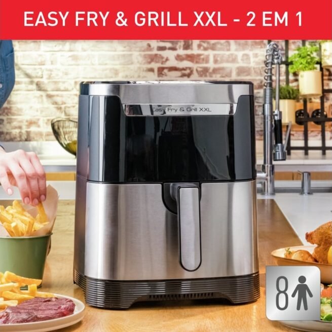 Fritadeira sem Óleo MOULINEX Air Fryer Easy Fry Grill XXL EZ801D10 (6.5L - Preto)