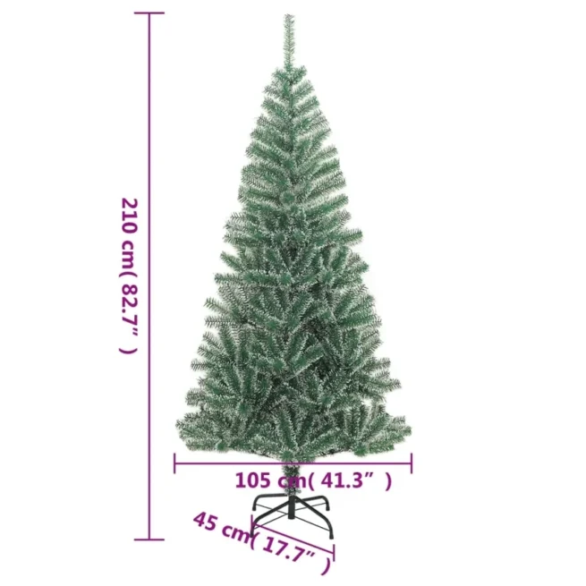 Árvore Natal VIDAXL artificial c/ 300 luzes LED, bolas e neve (210 cm)