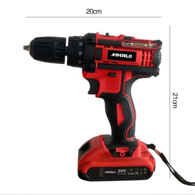 Kit Combinado de Furadeira Sem Fio com 2 Baterias de 1,5 Ah e Carregador