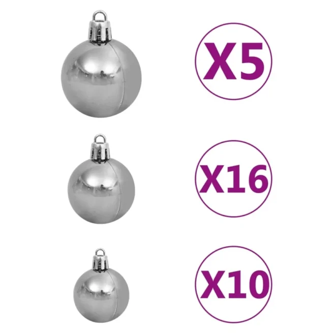 Árvore Natal VIDAXL artificial c/ 300 luzes LED, bolas e neve (210 cm)